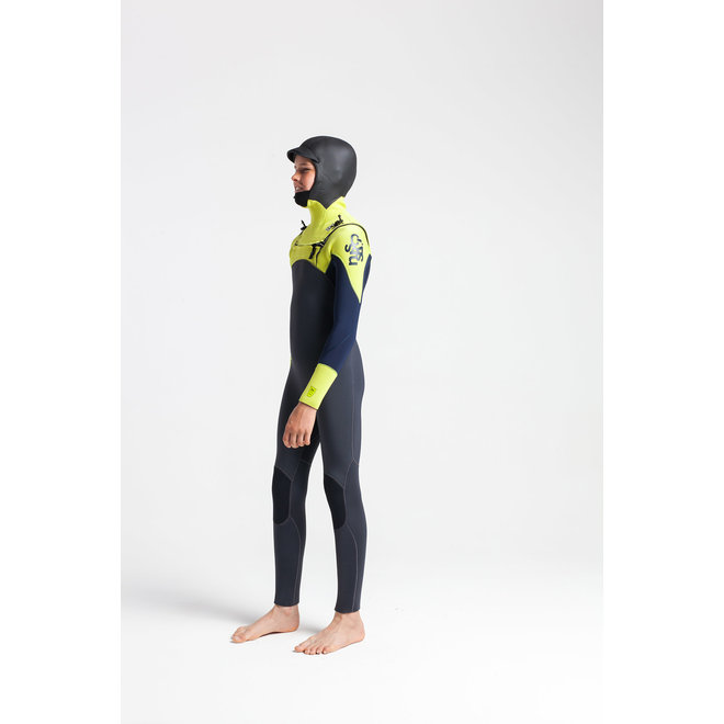 C-Skins Session 5/4 Kinder Wetsuit Hooded Anthracite/FlashGreen/C-ollageFlash