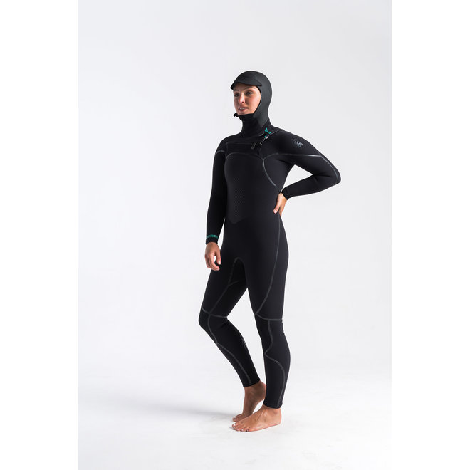 C-Skins Wired 6/5/4 Dames Wetsuit Hooded Black/DiamondBlack