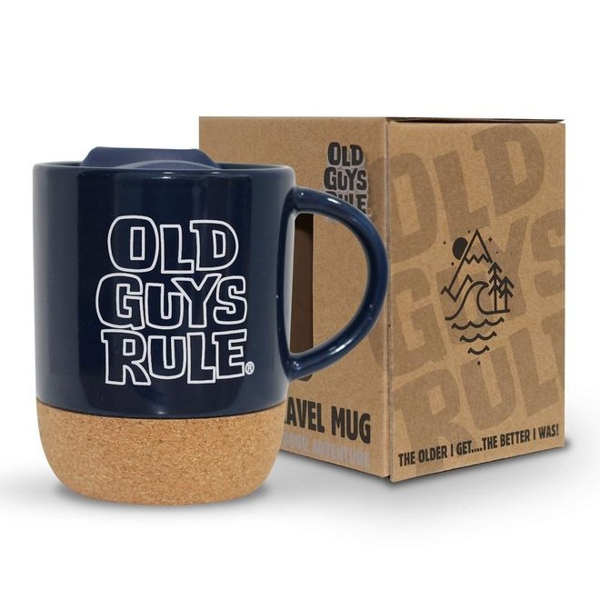 Old Guys Rule Stacked Logo Travel Mug Navy