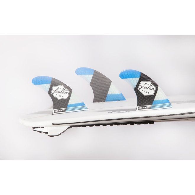 Feather Fins Dual Tab Carbonflex Thruster Fins Blue