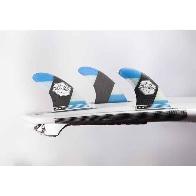 Feather Fins Single Tab Carbonflex Thruster Fins Blue