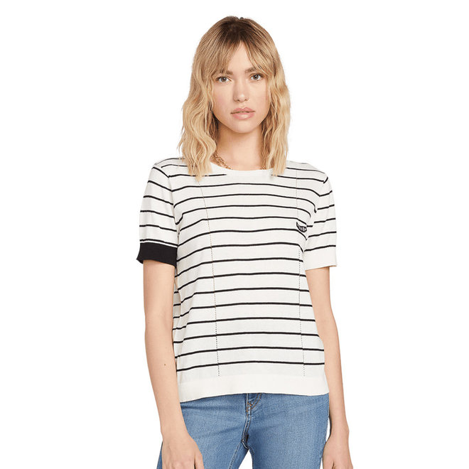 Volcom Dames Simple Stone SS Knit Sweater Stripe