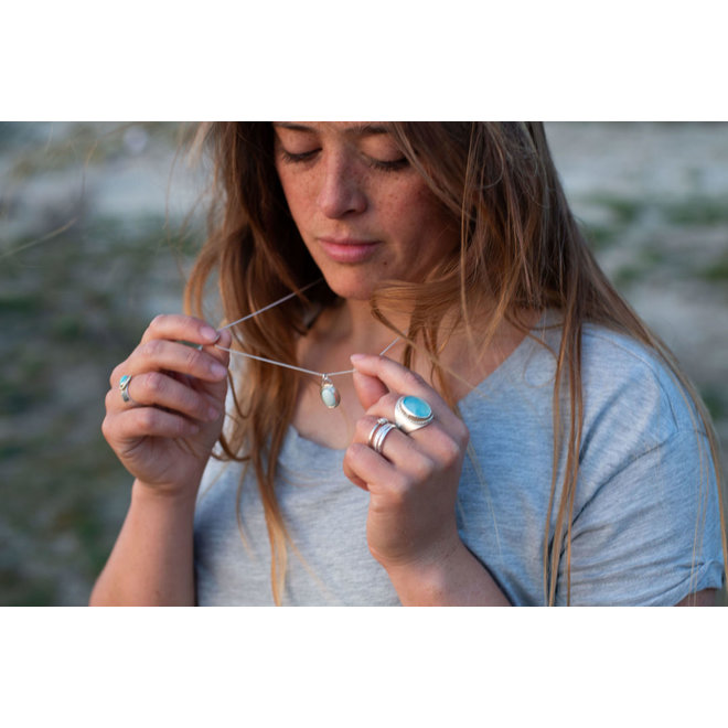 A Little Lem Femm The Floater Larimar Necklace