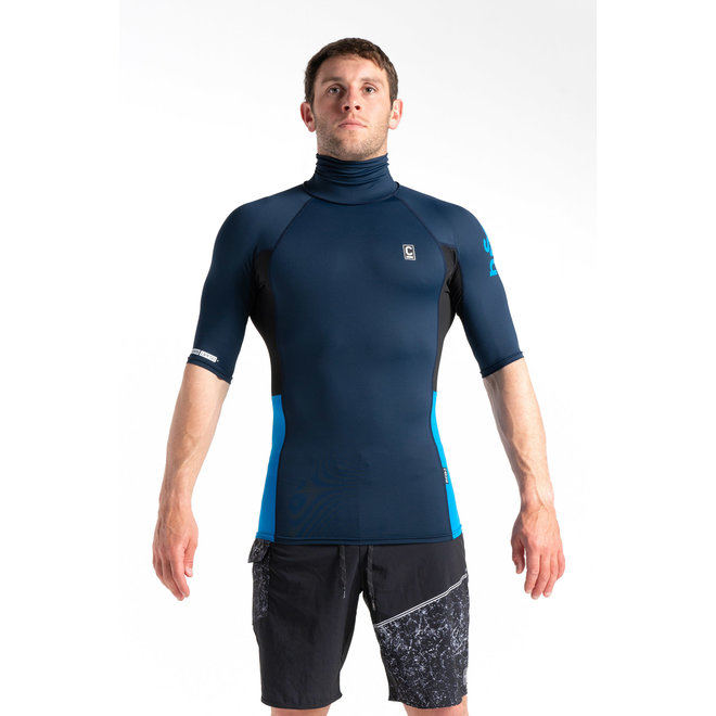 C-Skins Heren Lycra Short Sleeve SlateNavy/Black/Cyan