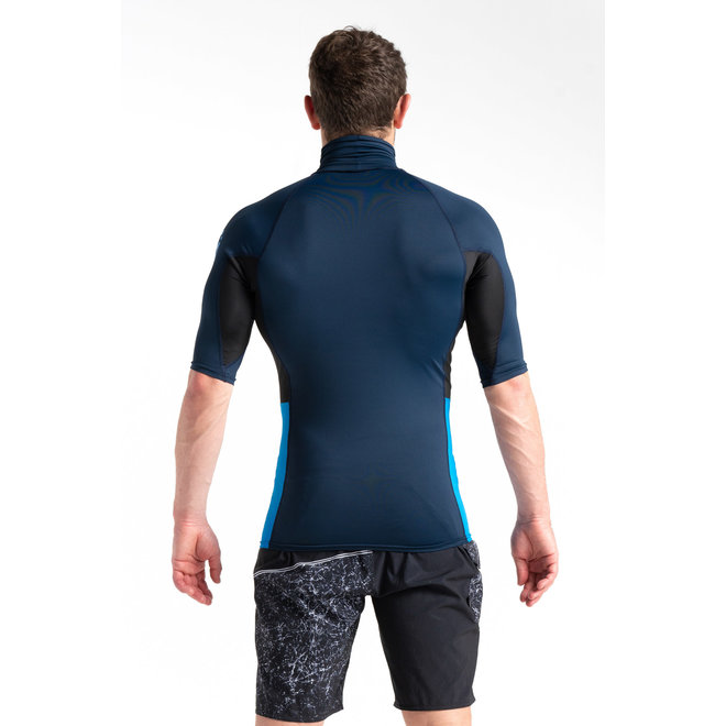 C-Skins Heren Lycra Short Sleeve SlateNavy/Black/Cyan