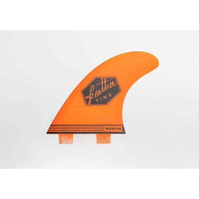 Feather Fins Dual Tab Ultralight Thruster Fins Orange