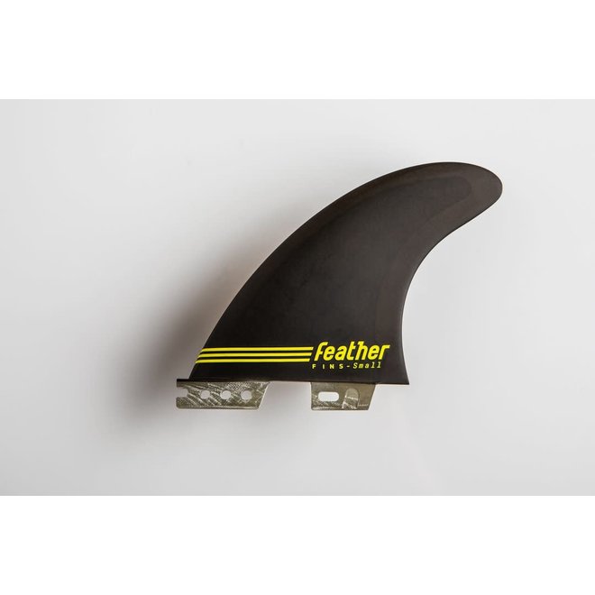 Feather Fins Click Tab Ultralight Epoxy Thruster Fins Black/Yellow