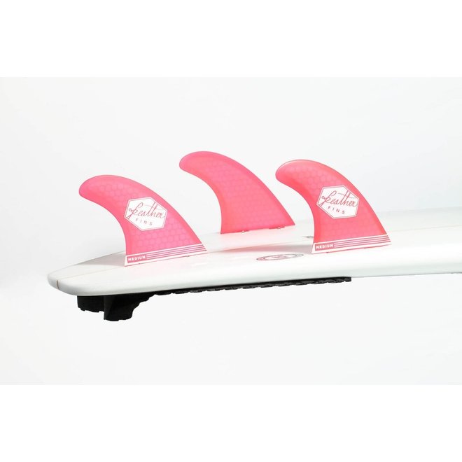 Feather Fins Single Tab Ultralight Thruster Fins Pink