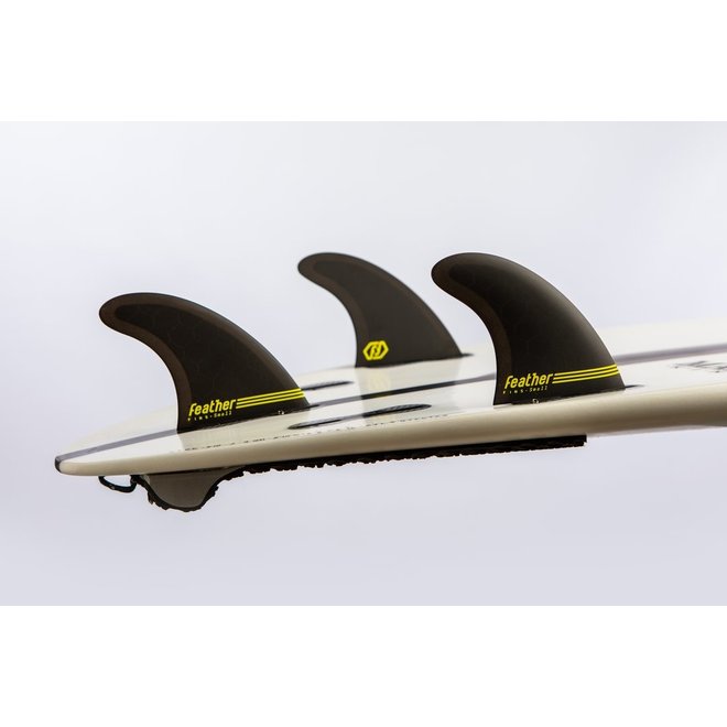 Feather Fins Click Tab Ultralight Epoxy Thruster Fins Black/Yellow