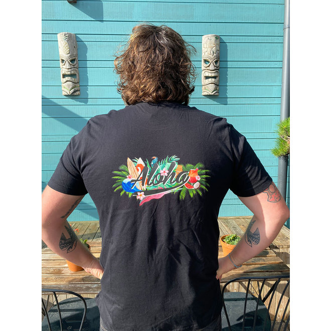 Aloha Heren Club T-Shirt Zwart