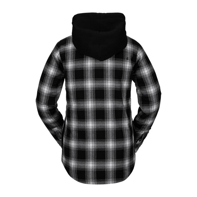 Volcom Dames Hooded Flannel Jacket Black