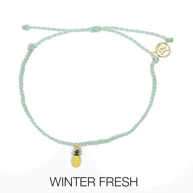 Pura Vida Enamel Pineapple Bracelet Gold
