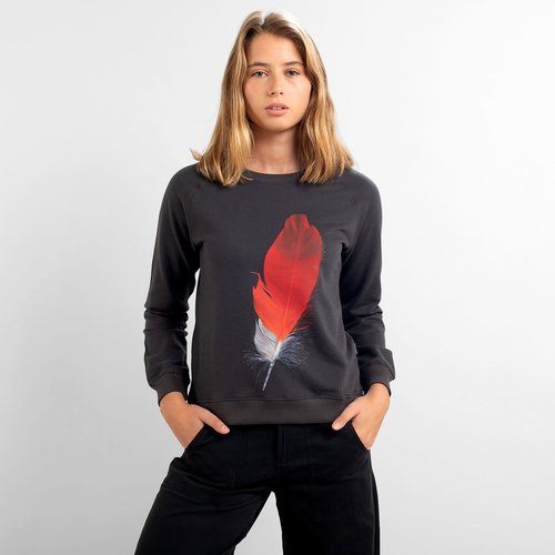 Dedicated Dedicated Women's Ystad Raglan Sweatshirt Red Feather Dedicated Dedicated Women's Ystad Raglan Sweatshirt Red Feather