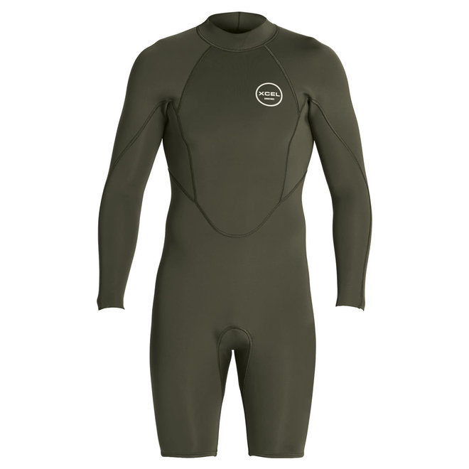 XCEL 2mm Axis Long Sleeve Shorty Wetsuit Dark Forest