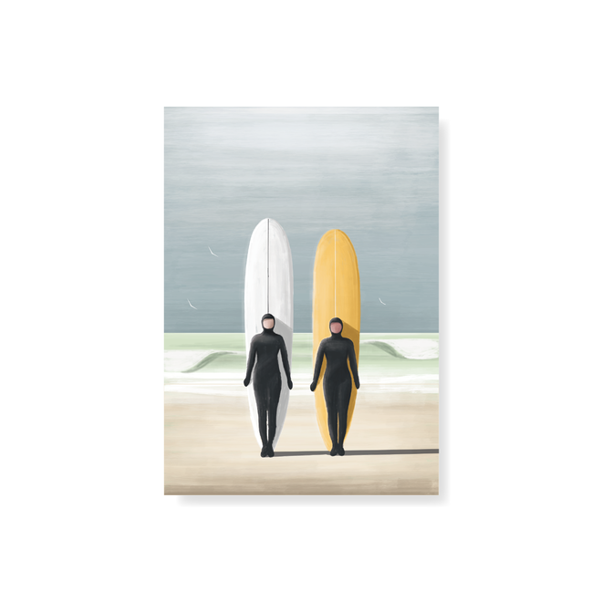 Trevor Humphres Surfergirls Winter Postcard