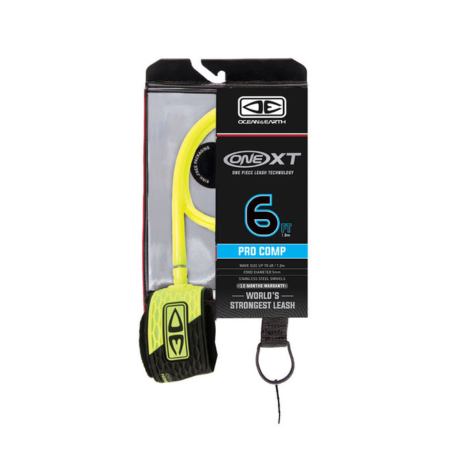 Ocean & Earth 6ft One-xt Pro Comp One Piece Leash Yellow