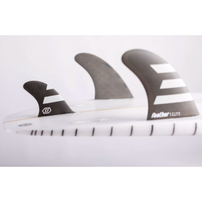 Feather Fins Dual Tab Performance Twin + 1 Fins Black