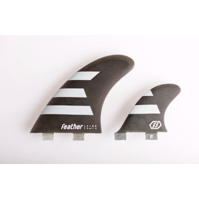 Feather Fins Dual Tab Performance Twin + 1 Fins Black