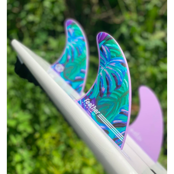Feather Fins Dual Tab Signatures Maud le Car HC Thruster Fins