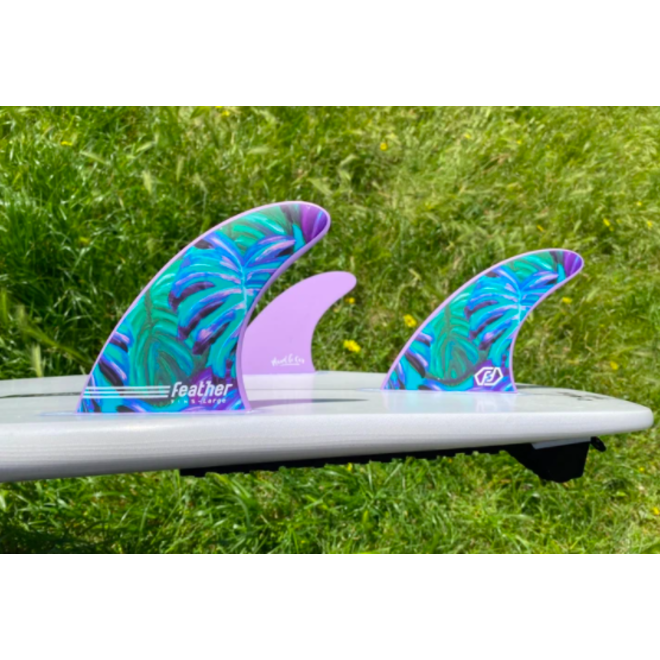 Feather Fins Dual Tab Signatures Maud le Car HC Thruster Fins