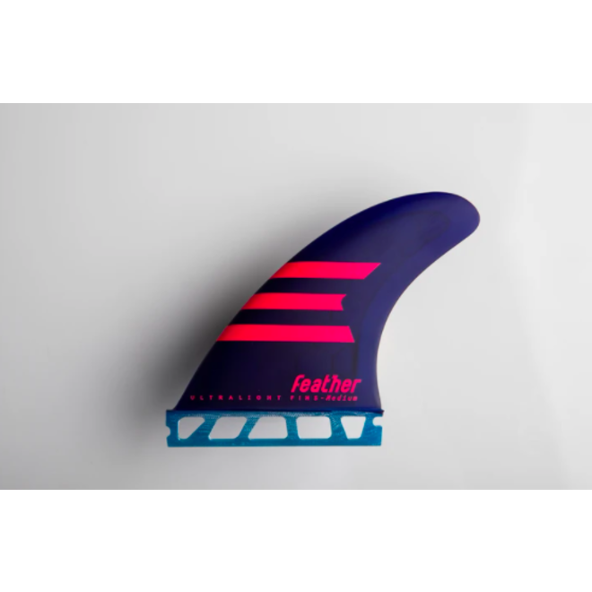 Feather Fins Single Tab Ultralight HC Thruster Fins Purple/Pink
