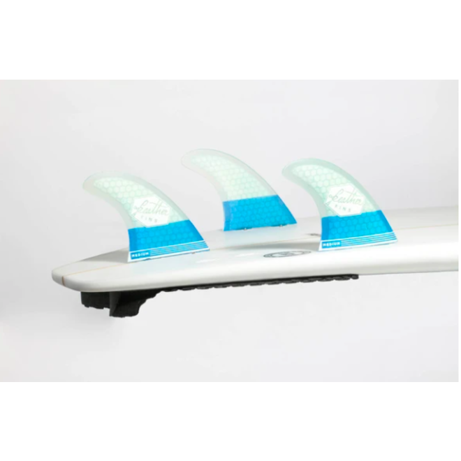 Feather Fins Dual Tab Ultralight HC Thruster Fins Blue/White