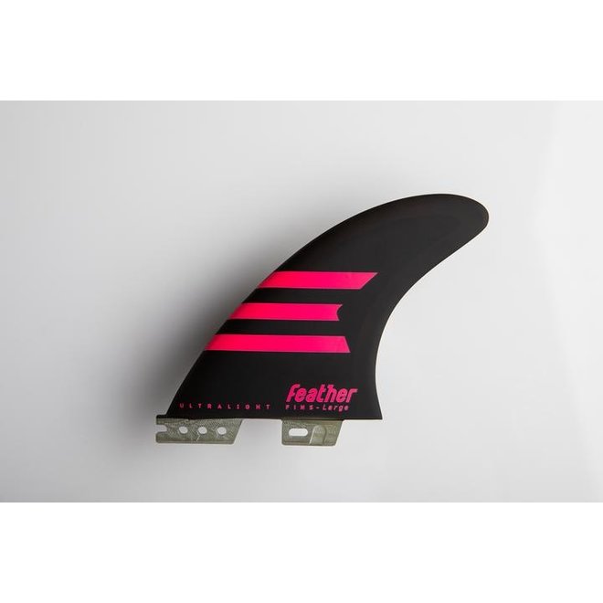 Feather Fins Click Tab Ultralight Epoxy HC Thruster Fins Black/Burgundy