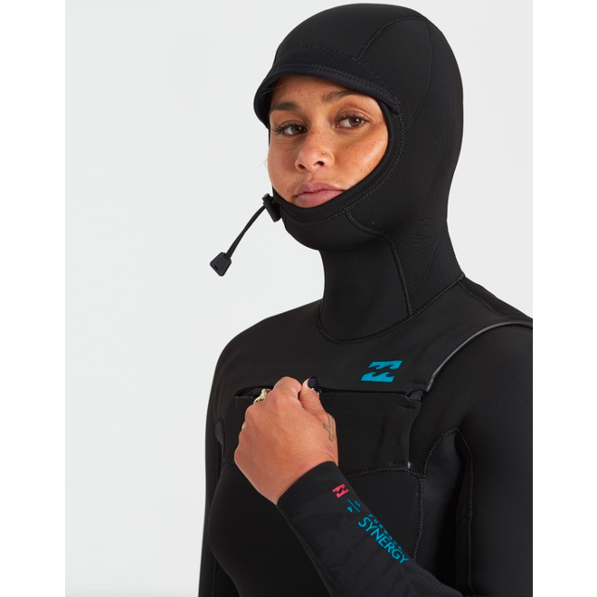 Billabong 5/4 Furnace Synergy Women's Hooded Winter Wetsuit Black