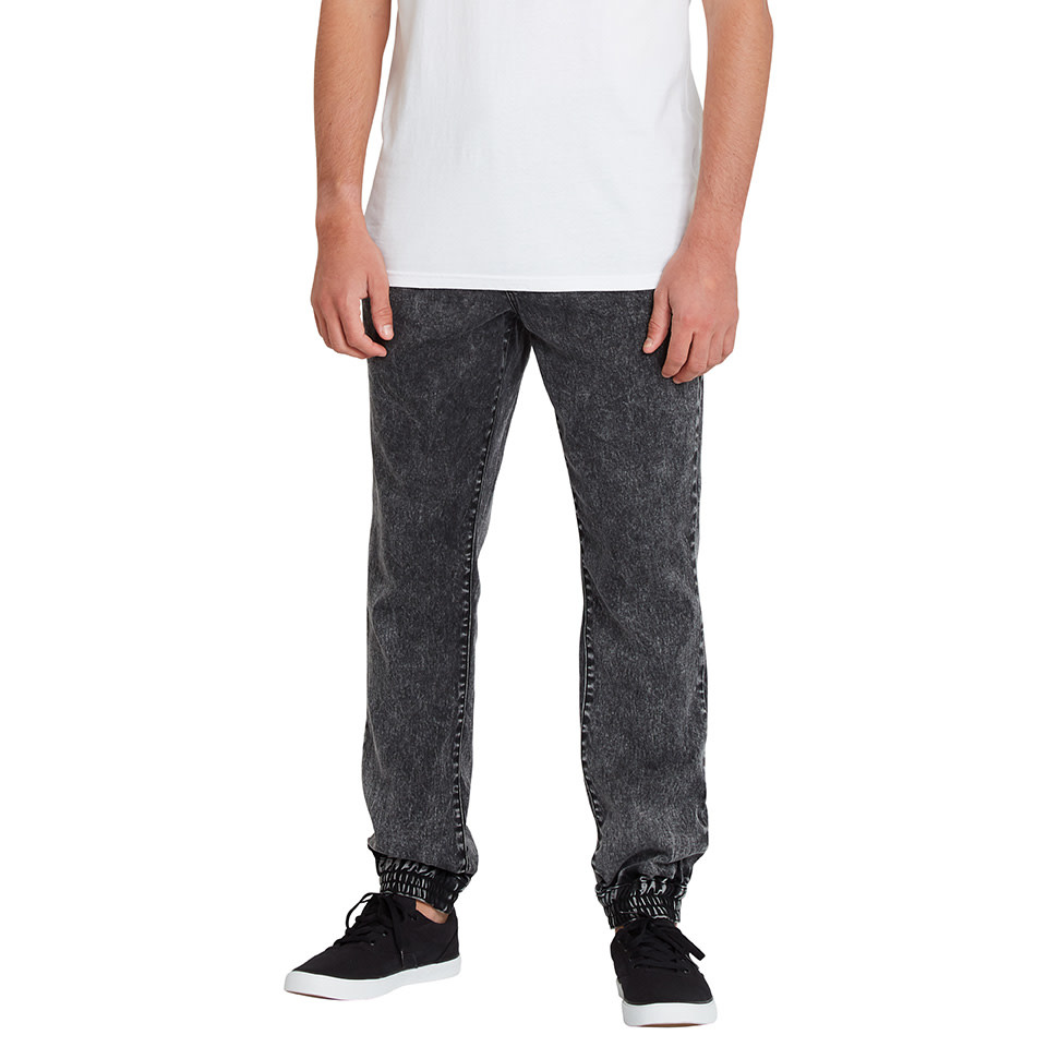 Volcom Men's Denim Jogger Pants Black available at Aloha's Surfshop. -  Aloha surf