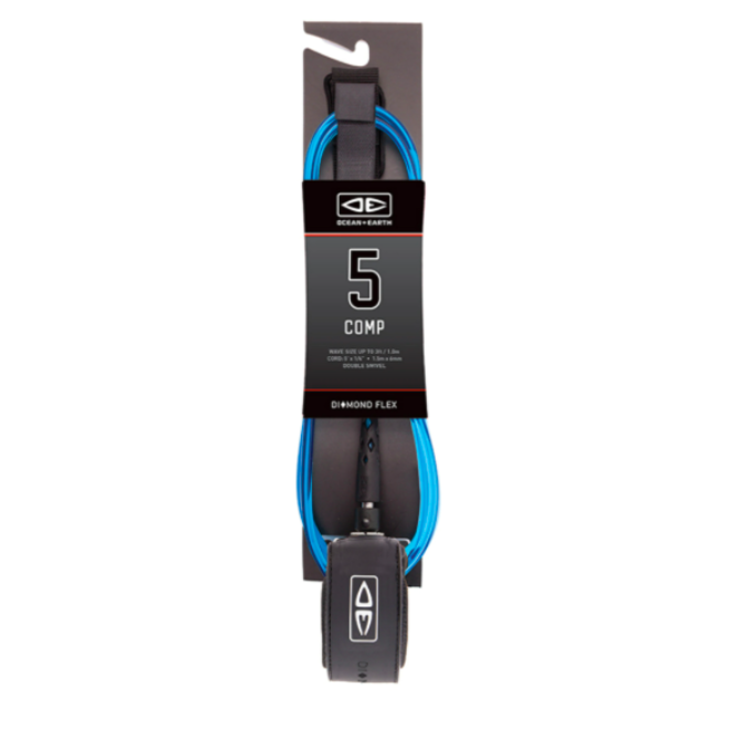 Ocean & Earth 5ft Regular Comp Leash Cyan