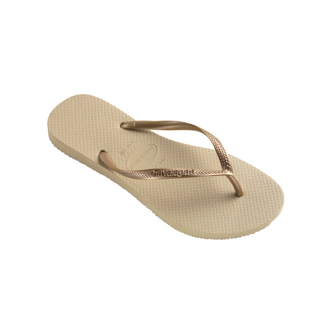 Havaianas Slim Sand Grey/Light Golden Slippers