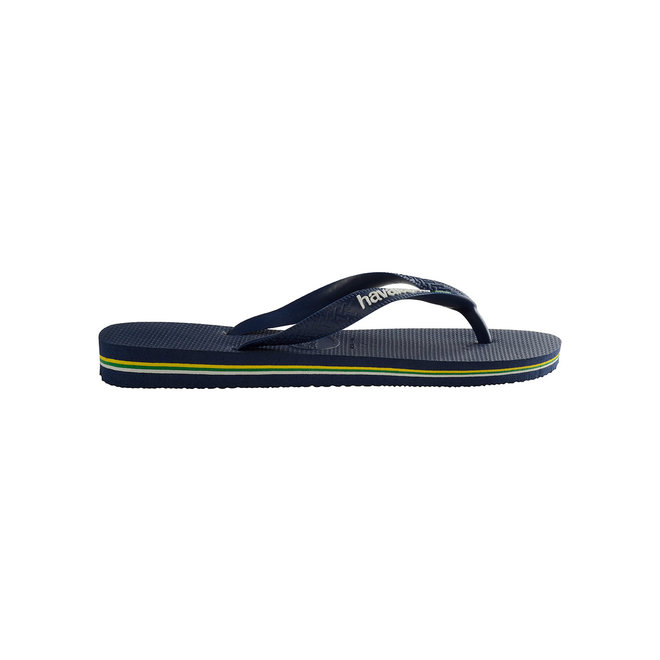 Havaianas Brasil Logo Navy Blue Slippers