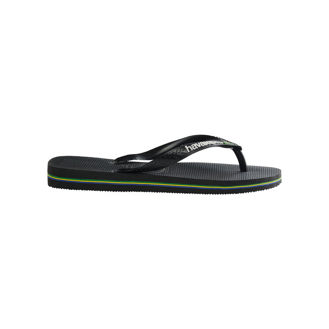 Havaianas Brasil Logo Black Black Slippers