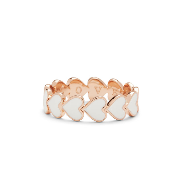 Pura Vida Love Hearts Band Ring Rose Gold