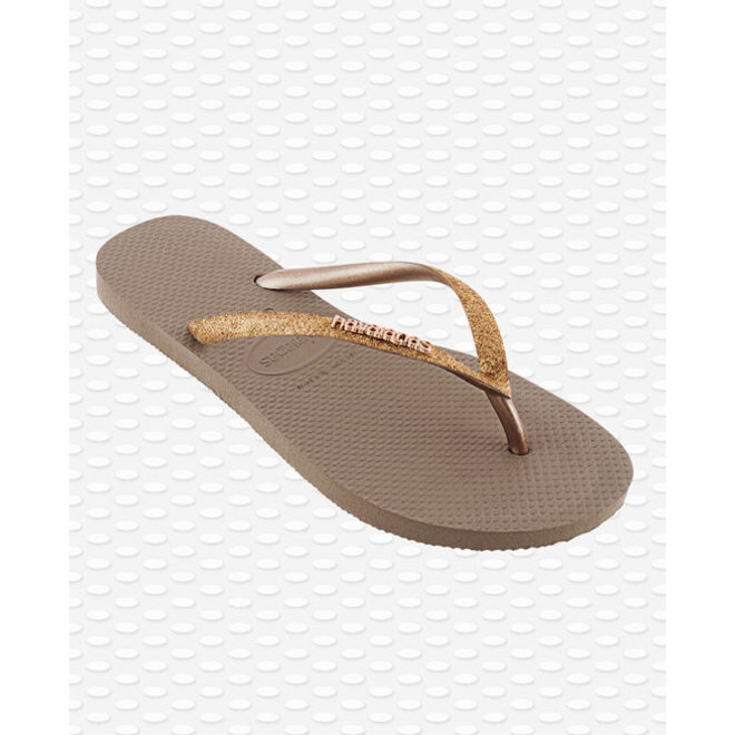 Havaianas Slim Glitter Rose Gold Slippers