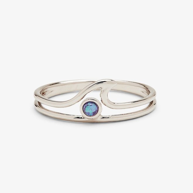 Pura Vida Opal Wave Ring Silver