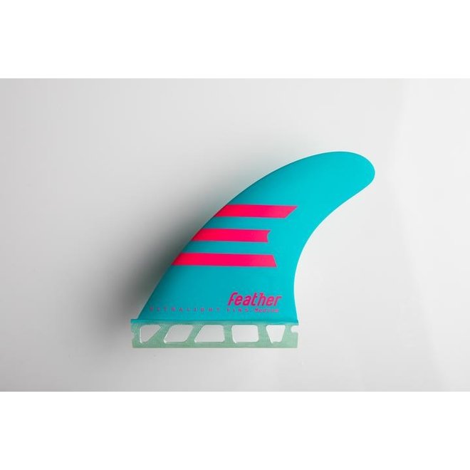 Feather Fins Single Tab Ultralight HC Thruster Blue/Pink