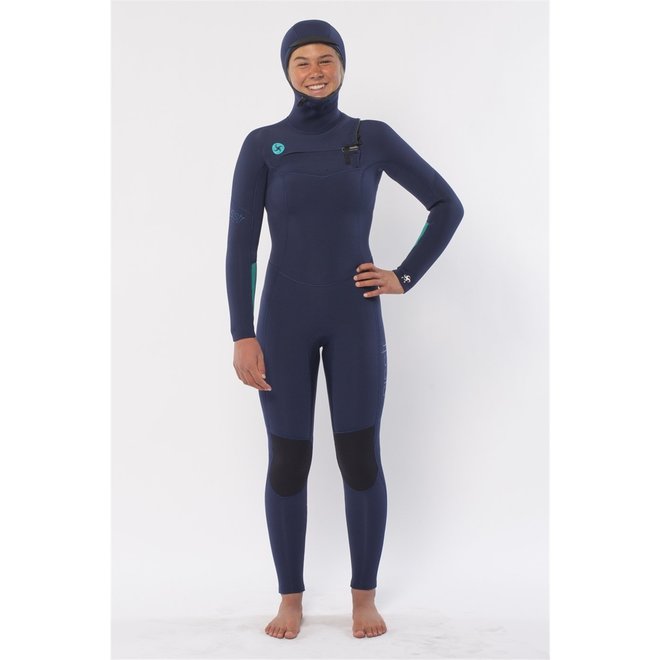 Sisstrevolution 7 Seas 5/4 Dames Wetsuit Hooded Strong Blue