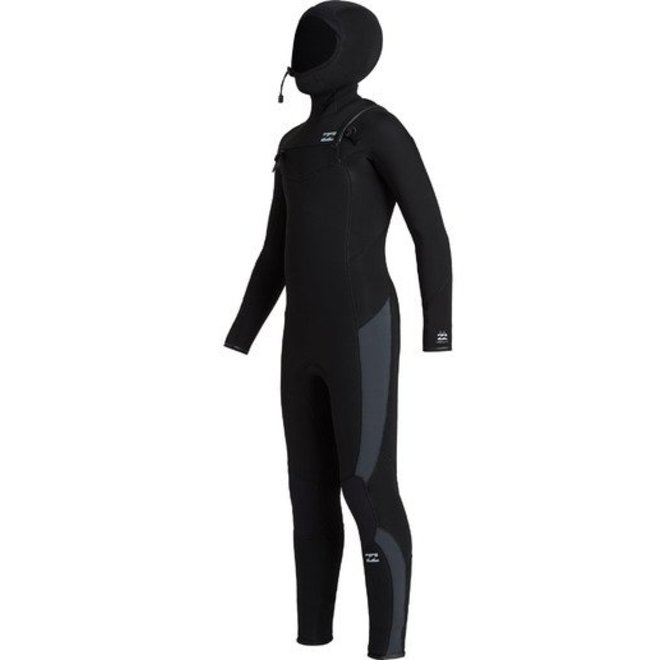 Billabong 5/4 Absolute Hooded Kids Wetsuit Black Rock