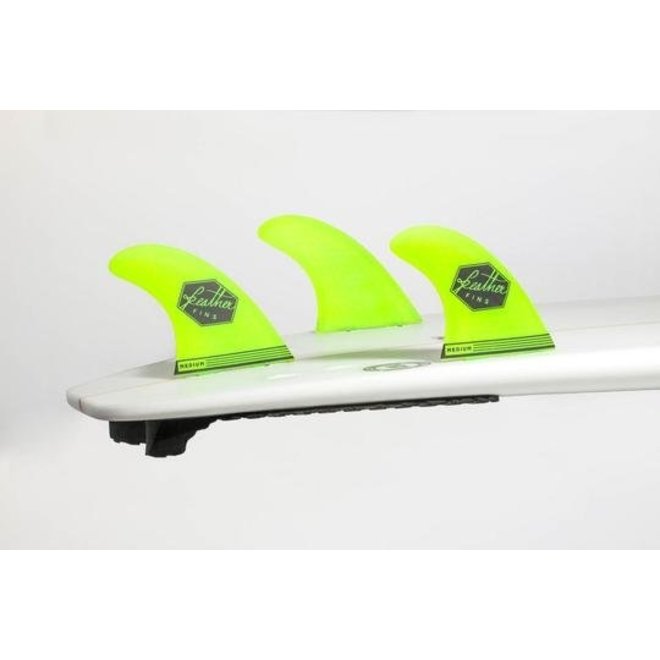 Feather Fins Dual Tab Ultralight Thruster Fins Yellow