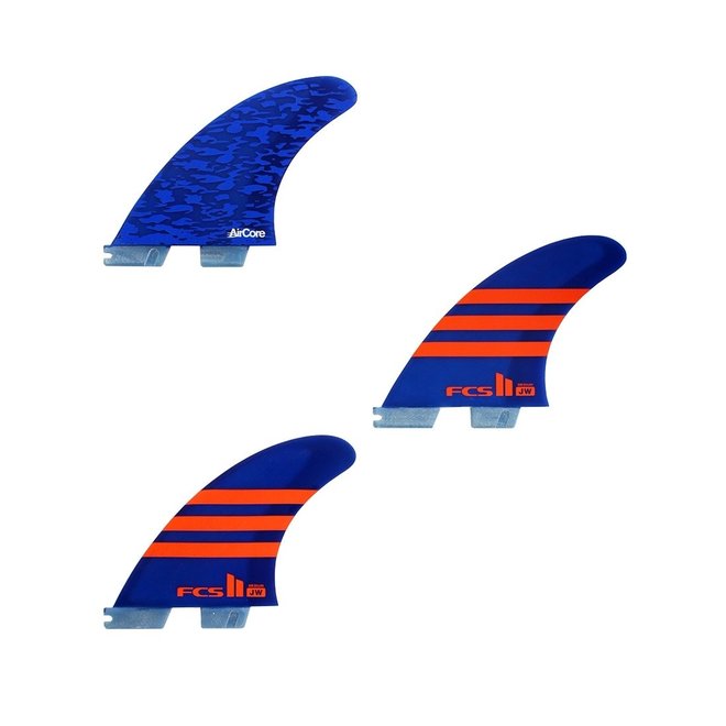 FCS II JW PC Aircore Thruster Fins Blue/Orange