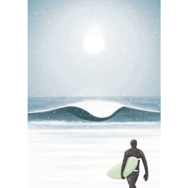 Trevor Humphres Winter Surf Postcard