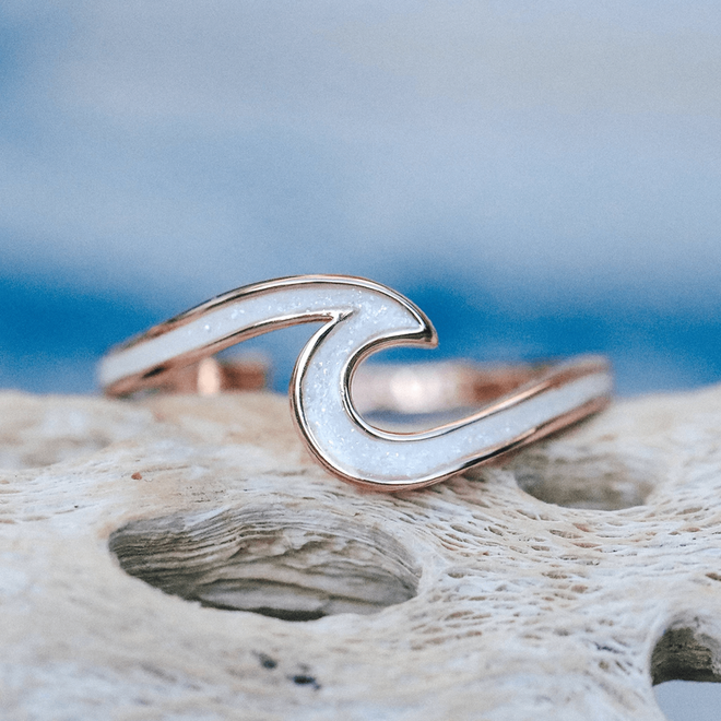 Pura Vida Enamel Wave Ring Gold