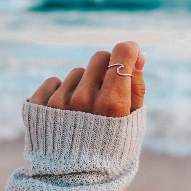 Pura Vida Wave Ring Rose Gold