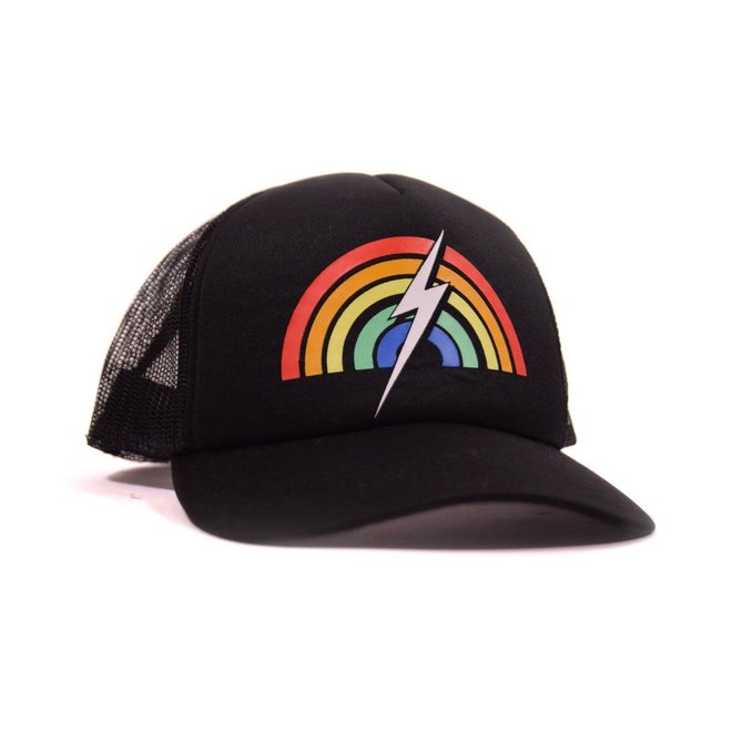 Lightning Bolt Rainbow Trucker Cap Moonless Night