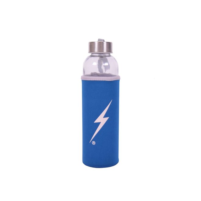 Lightning Bolt Reusable Water Bottle Blue