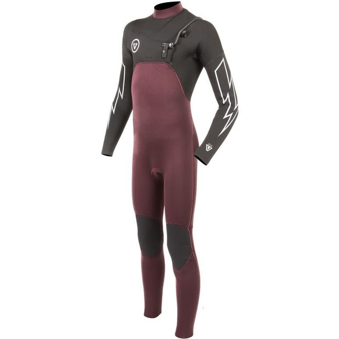 Vissla 7 Seas Boys 3/2 Bolt Wetsuit Chest Zip Wine