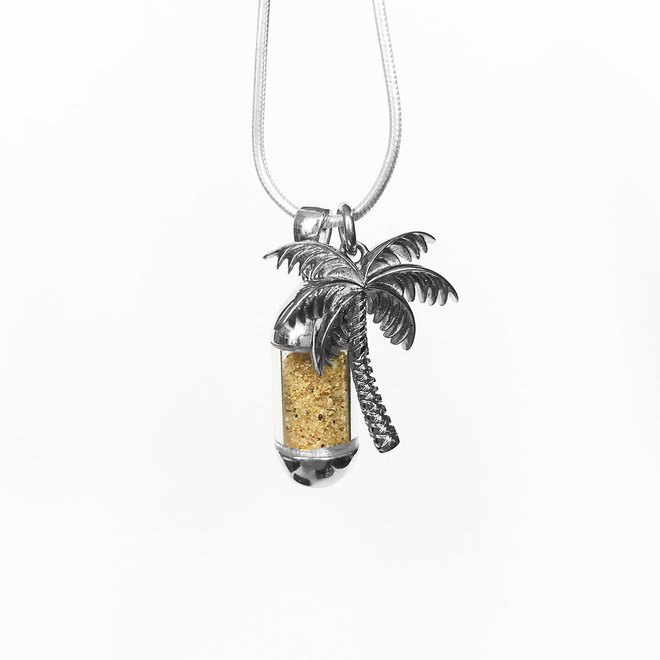 Laguna Treasures Beach Pendant Zilver met Palmboom