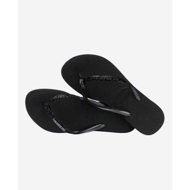 Havaianas Slim Glitter II Black/Dark Grey Flip Flops