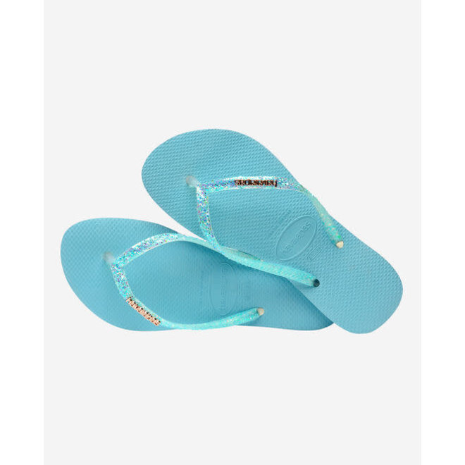 Havaianas Slim Glitter Flourish Nautical Blue Flip Flops